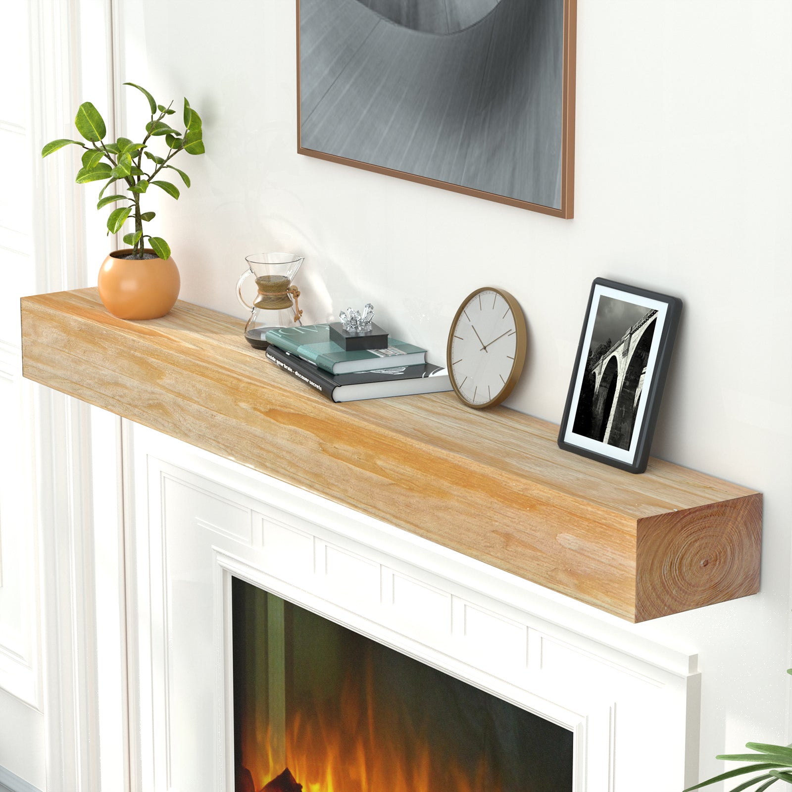Donnan Solid Pine Wood Mantel