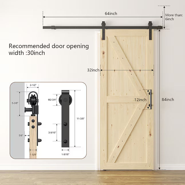 Sliding Barn Doors withHardware Kit Wood Unfinished Solid Pine Barn Doors with Track Kit