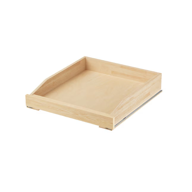 Wooden Pull-Out Cabinet Shelf Organizer with Soft Close Cabinet Drawers Slide Out for Kitchen Base Cabinet