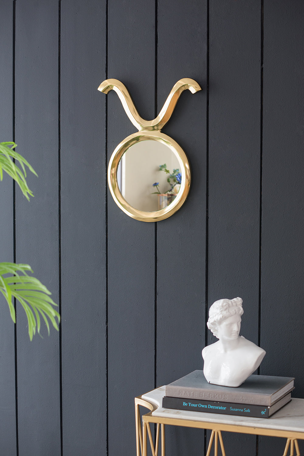 12.5" x 16" Modern Gold Round Mirror with Aluminum Frame, Wall Decor for Entryway Living Room Hallway