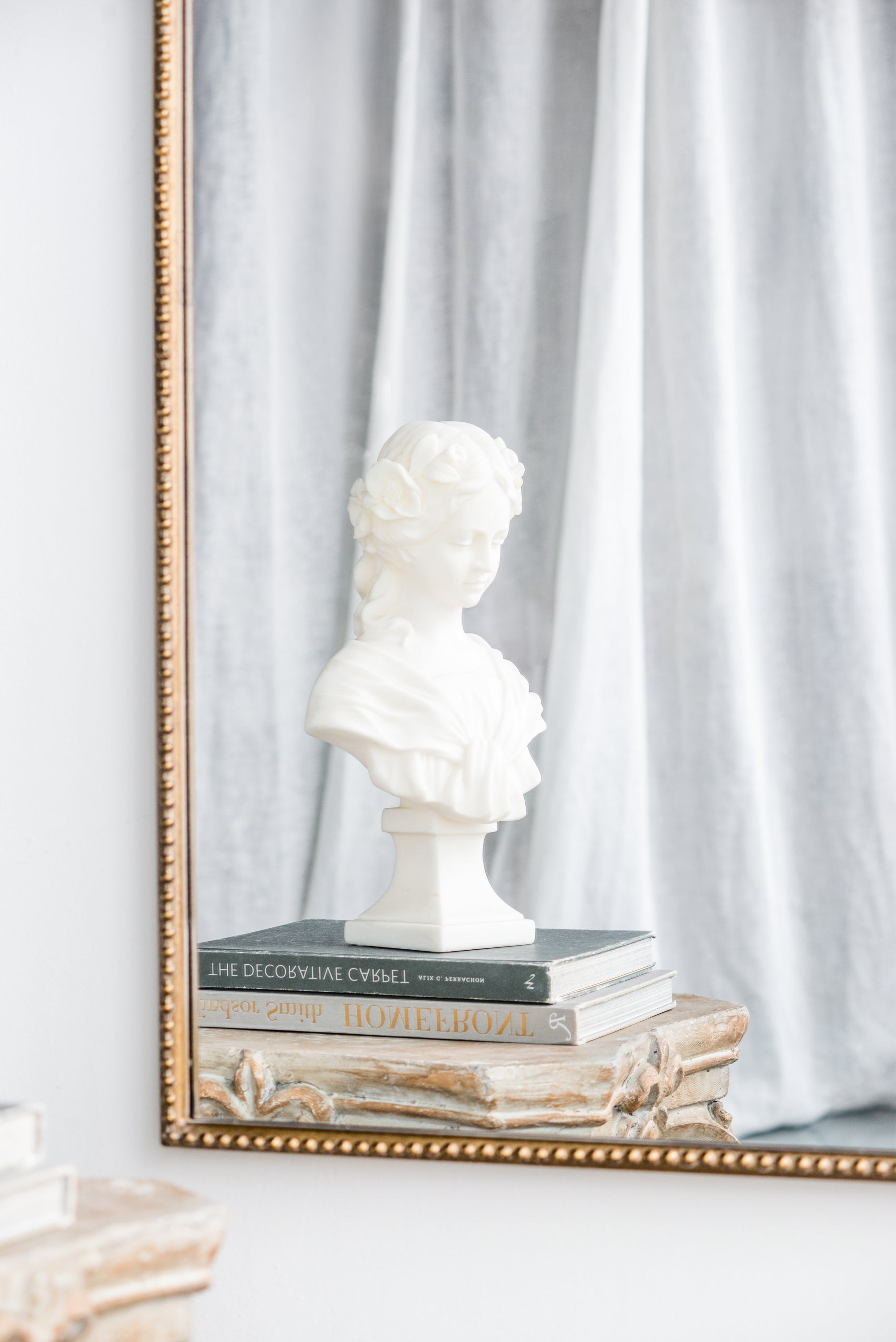 24" x 42" Gold Arch Mirror, Baroque Inspired Wall Decor for Bathroom Bedroom Living Room