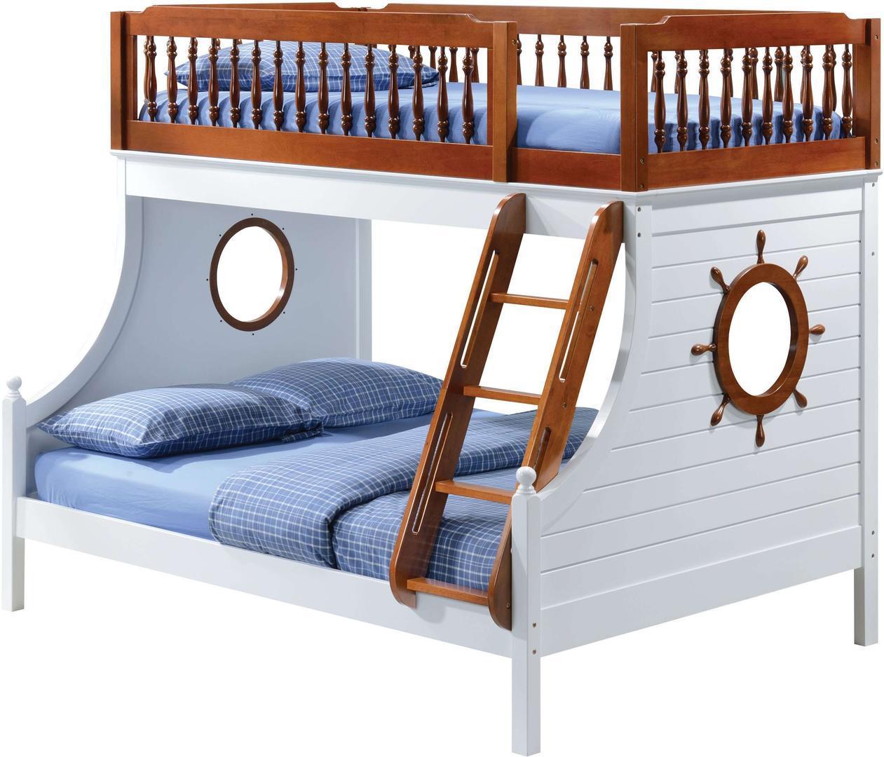 Farah Bunk Bed (Twin/Full) in Oak & White 37600