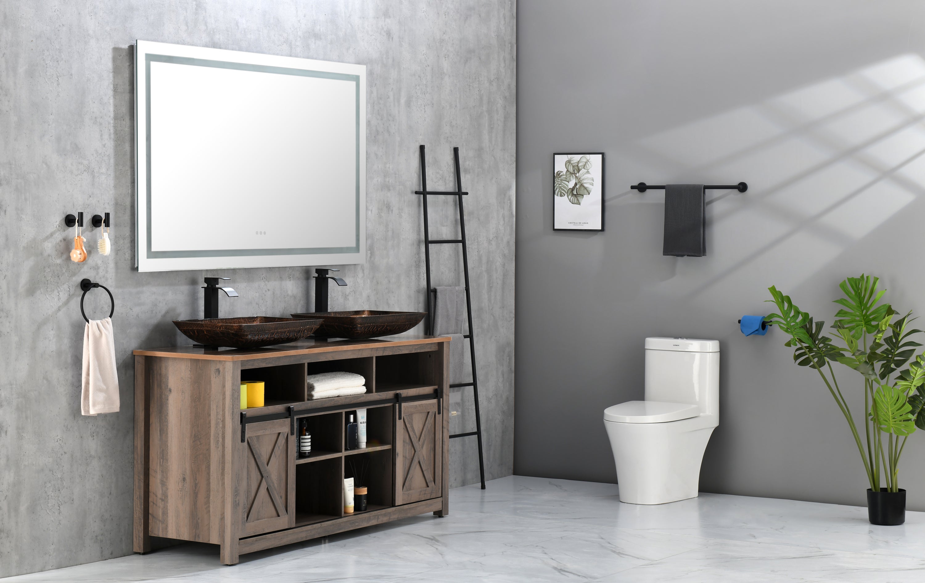 72 in. W x 36 in. H Frameless LED Single Bathroom Vanity Mirror in Polished Crystal Bathroom Vanity LED Mirror with 3 Color Lights Mirror for Bathroom Wall Inch Smart Lighted Vanity Mirrors Dimm