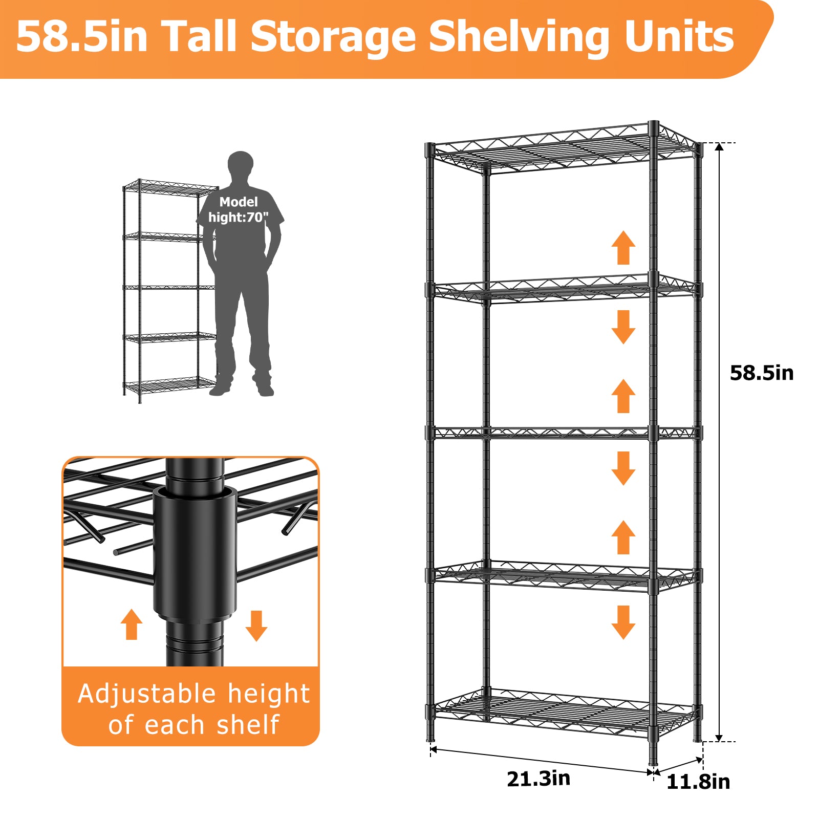 Adjustable Heavy Duty Metal Shelving