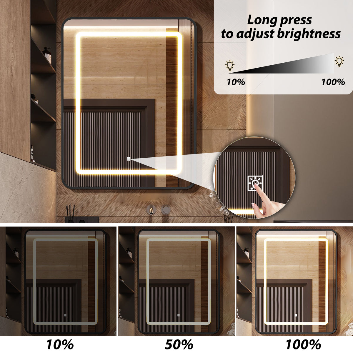 16 x 24 Inch Black Bathroom Medicine Cabinet with Mirror