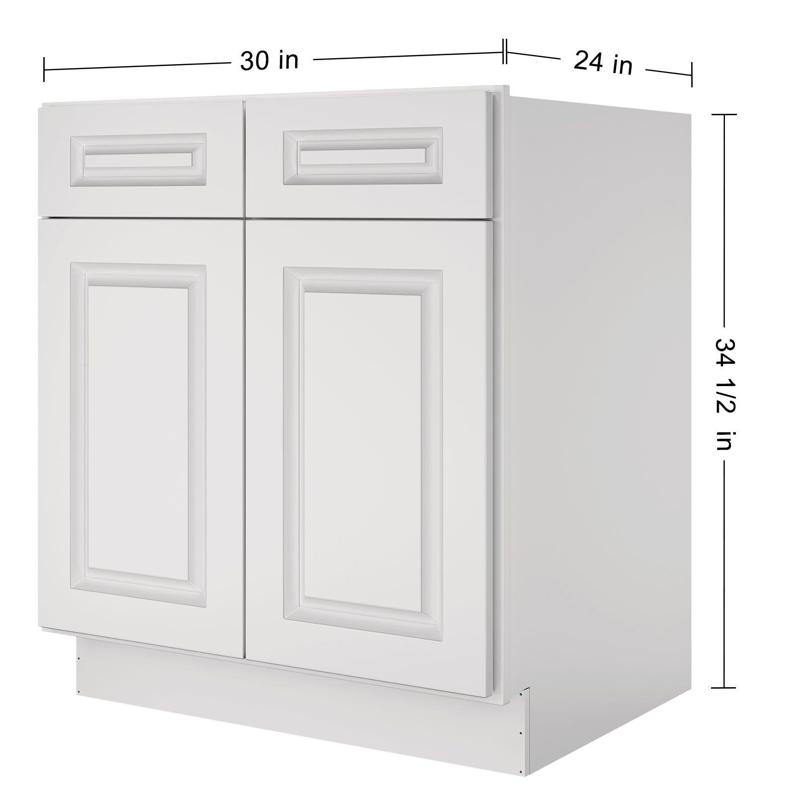 24"D*30"W*34.5"H Birch Solid Wood Sink Base Kitchen Cabinet SB30