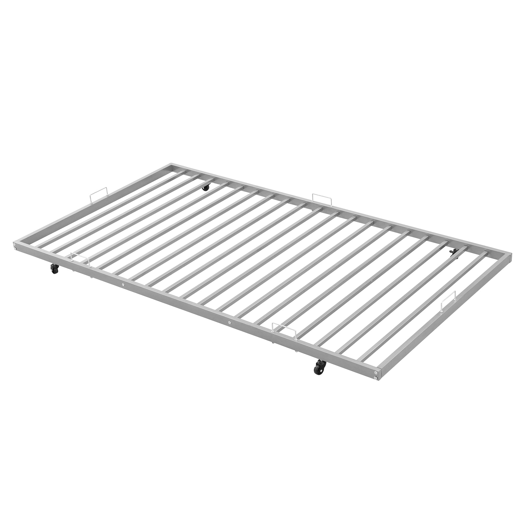 Twin over Twin Bunk Bed with Trundle, Silver