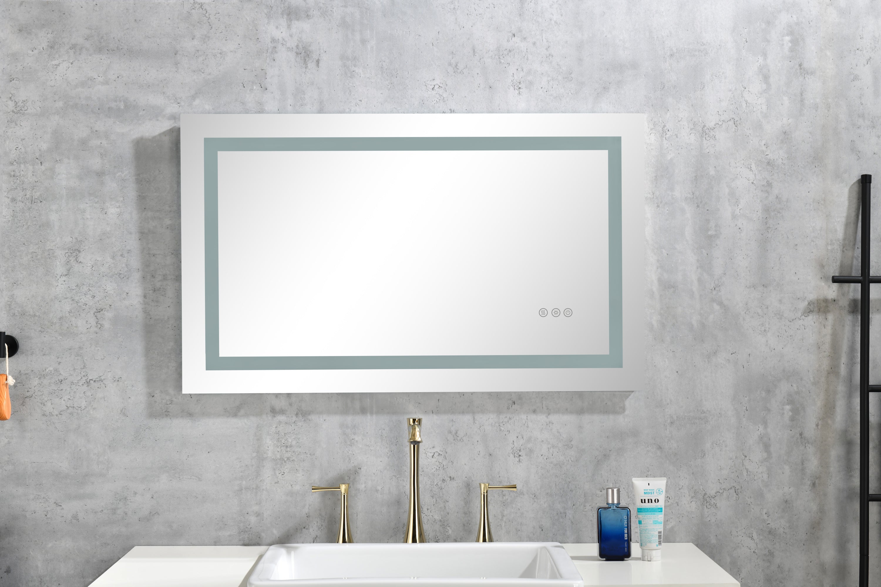 LED Bathroom Mirror 40 "x 30 " with Front and Backlight, Large Dimmable Wall Mirrors with Anti-Fog, Shatter-Proof, Memory, 3 Colors, LED Vanity Mirror