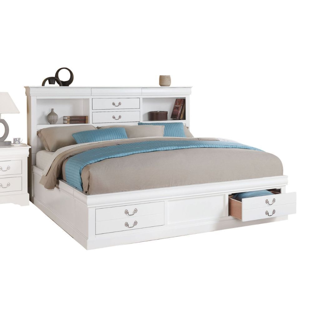 Louis Philippe III Queen Bed in White 24490Q