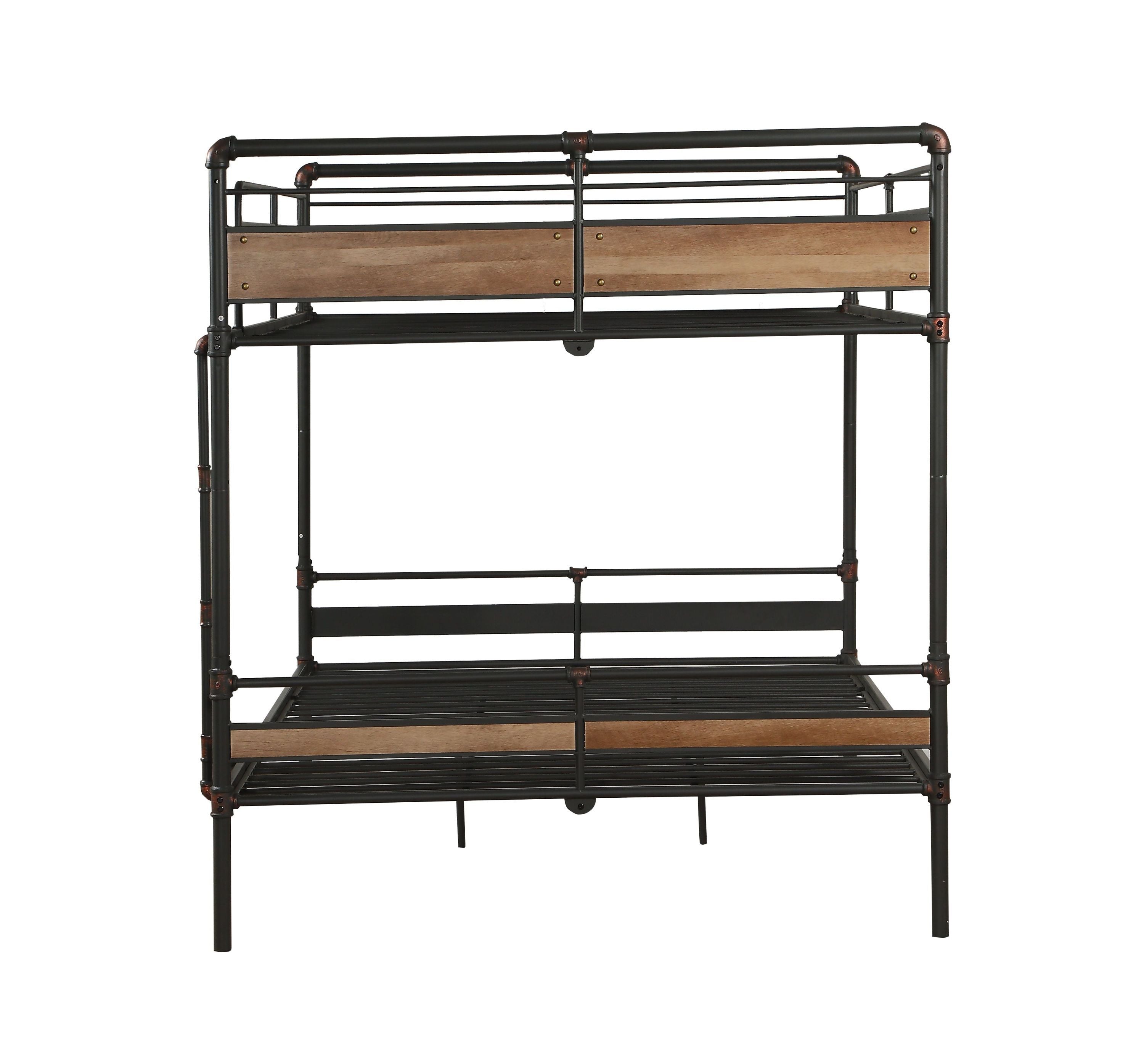 Brantley II Bunk Bed (Queen/Queen) in Sandy Black & Dark Bronze Hand-Brushed 37730