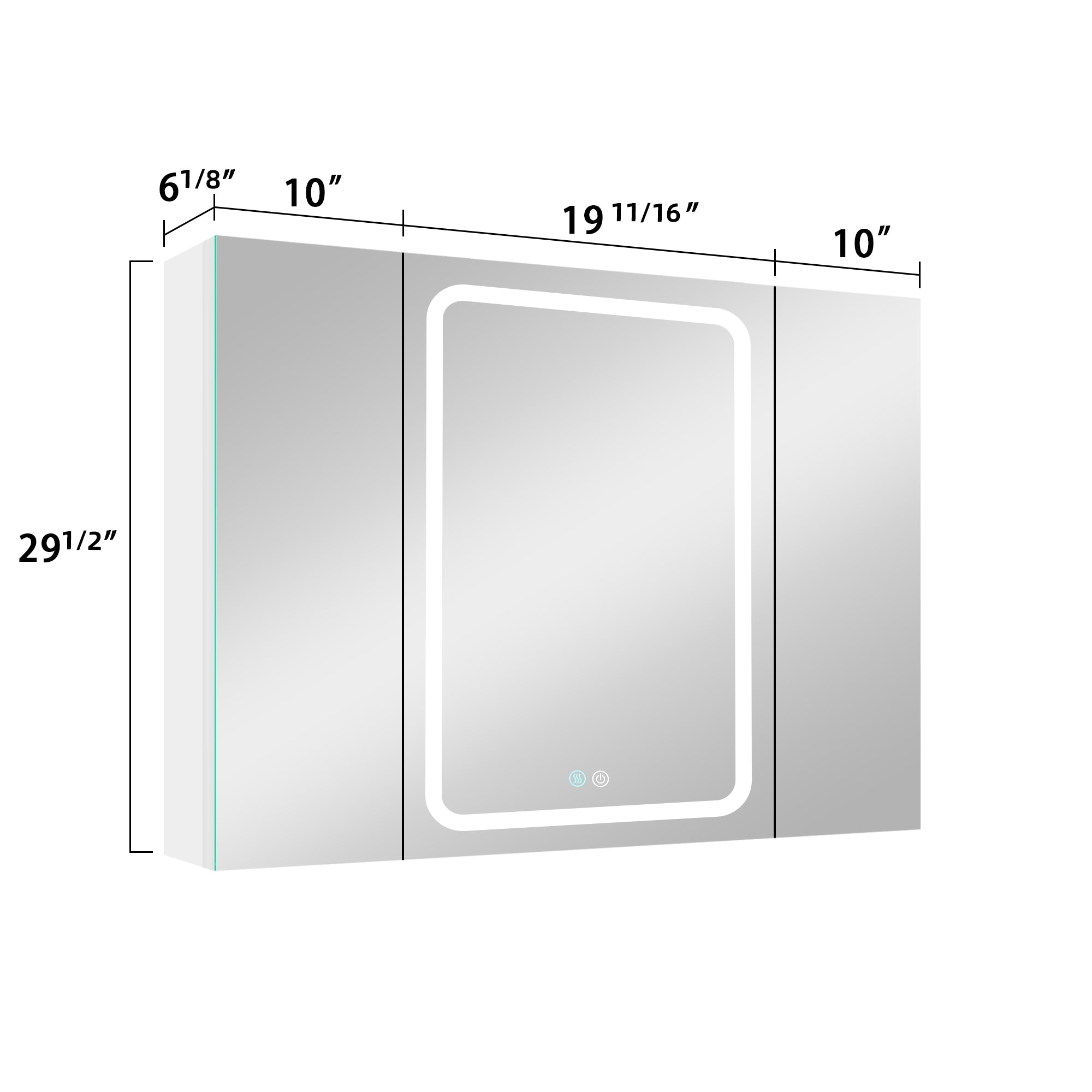 40x30 Inch LED Bathroom Medicine Cabinet Surface Mount Double Door Lighted Medicine Cabinet, Medicine Cabinets for Bathroom with Mirror Defogging, Dimmer White