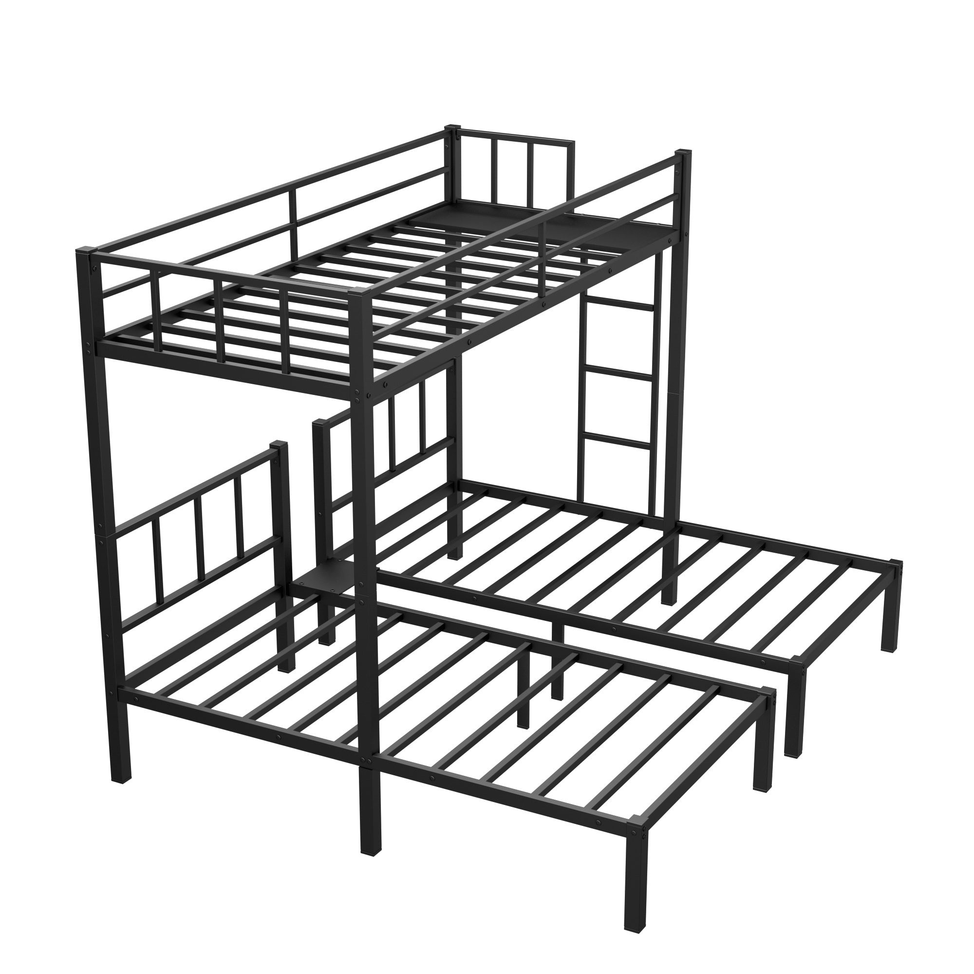 Twin over Twin & Twin Bunk Beds for 3, Twin XL over Twin & Twin Bunk Bed Metal Triple Bunk Bed, Black(Pre-sale date: October 31st)