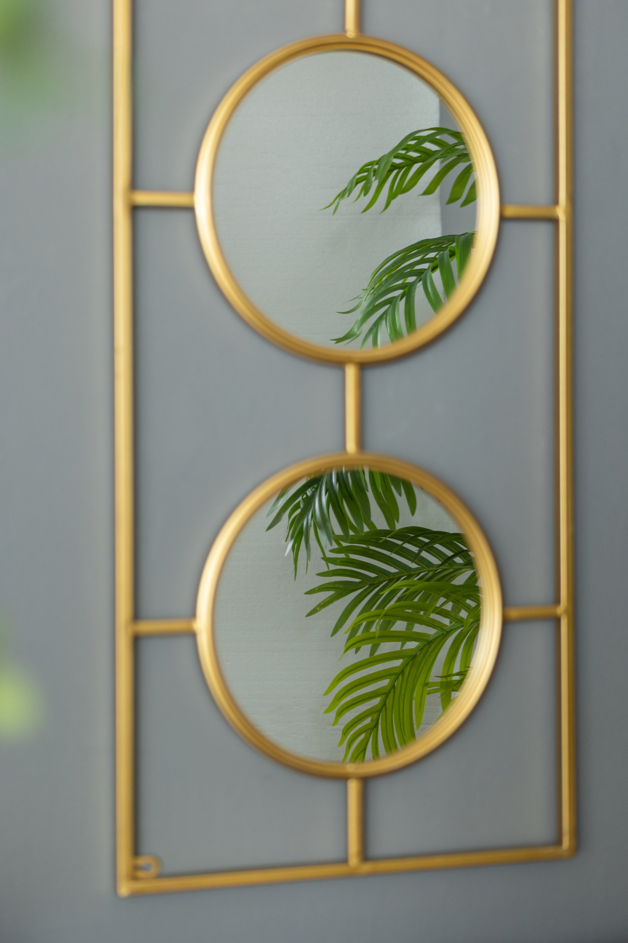 3 Mirror Piece Wall Mirror in Gold Rectangular Frame, Home Wall Decor for Bedroom Living Room, 43"x16"