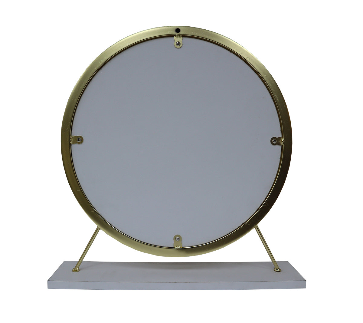 Vanity Mirror & Stool in Faux Fur, Mirror, White & Brass Finish AC00932
