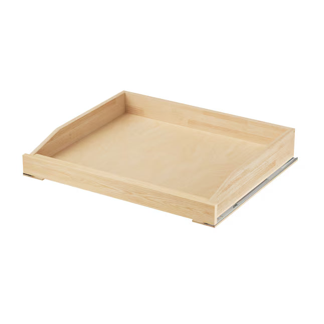 Wooden Pull-Out Cabinet Shelf Organizer with Soft Close Cabinet Drawers Slide Out for Kitchen Base Cabinet