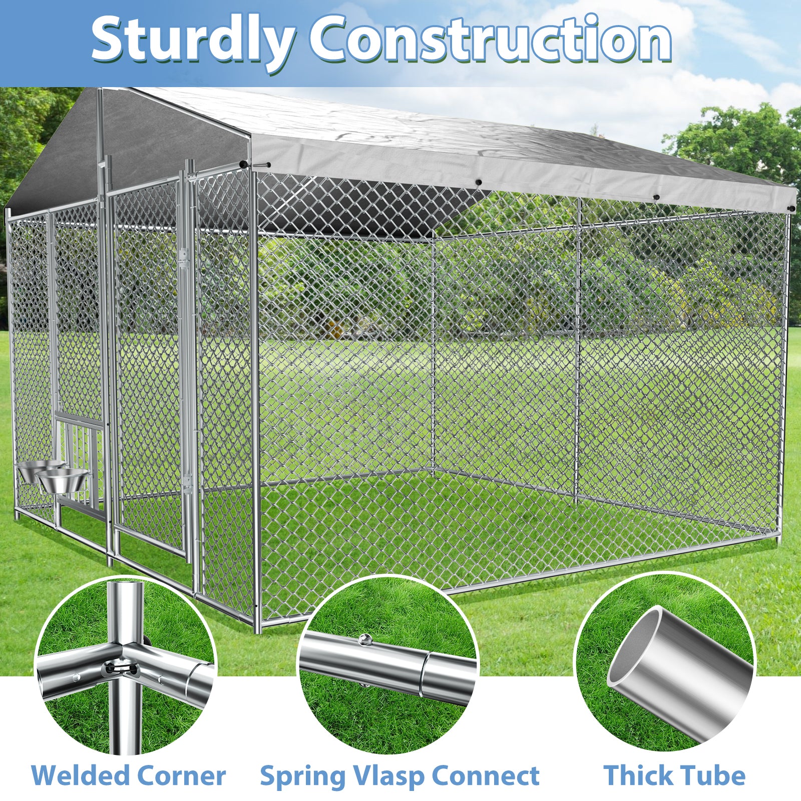 Outside Dog Kennel with Roof