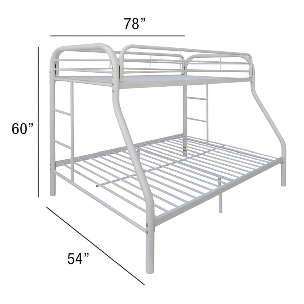 Tritan Bunk Bed (Twin/Full) in White 02053WH