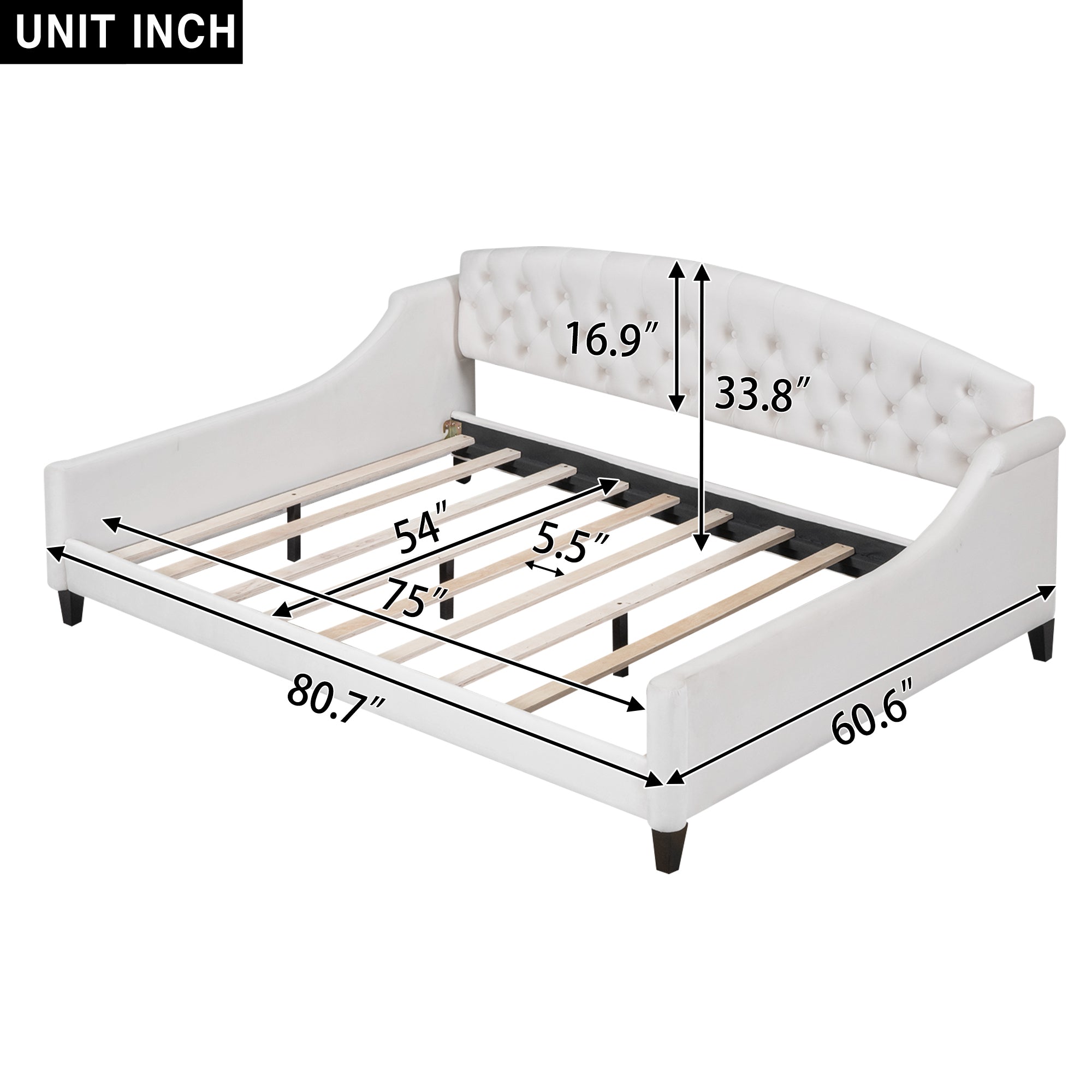 Modern Luxury Tufted Button Daybed, Full, Beige(Old SKU: SM001009AAE)