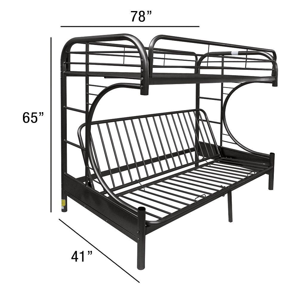 Eclipse Bunk Bed (Twin/Full/Futon) in Black 02091BK