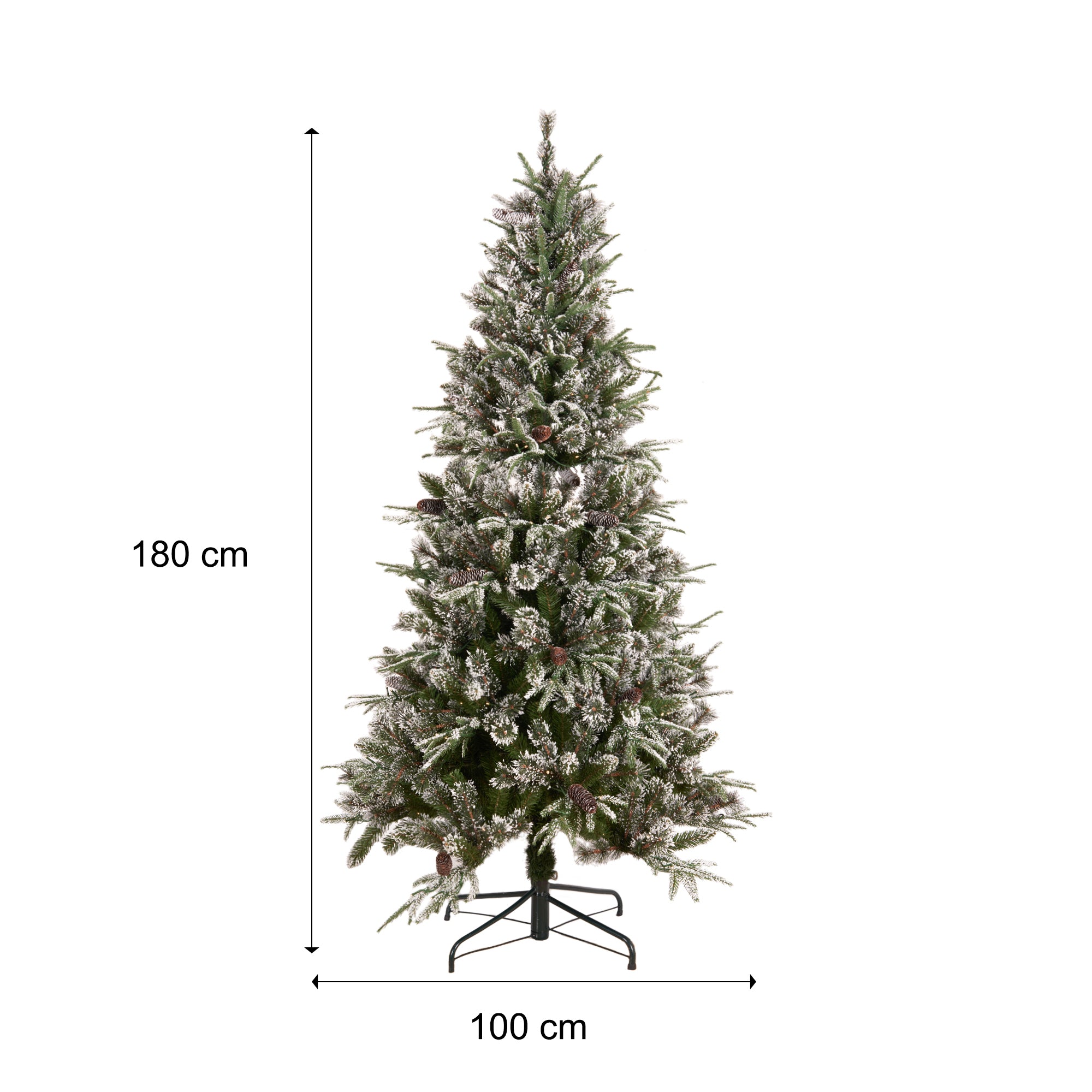 Best Choice Products 6ft Pre-Lit Pre-Decorated Spruce Hinged Artificial Blended PE/PVC Christmas Tree w/ 1273 Tips, 29 Pinecones, 240 Lights, Metal Base