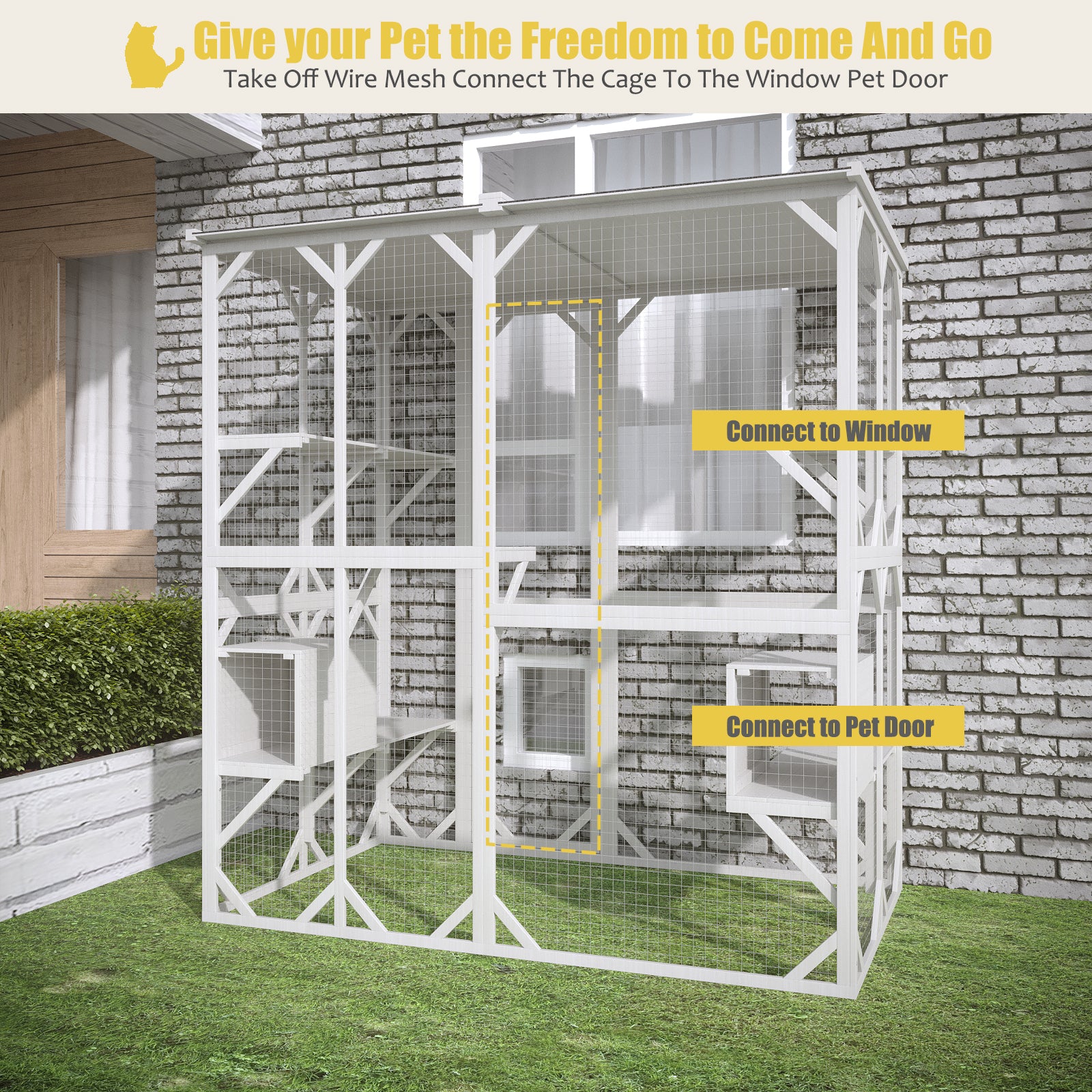 Catio Outdoor Cat Enclosure with Roof