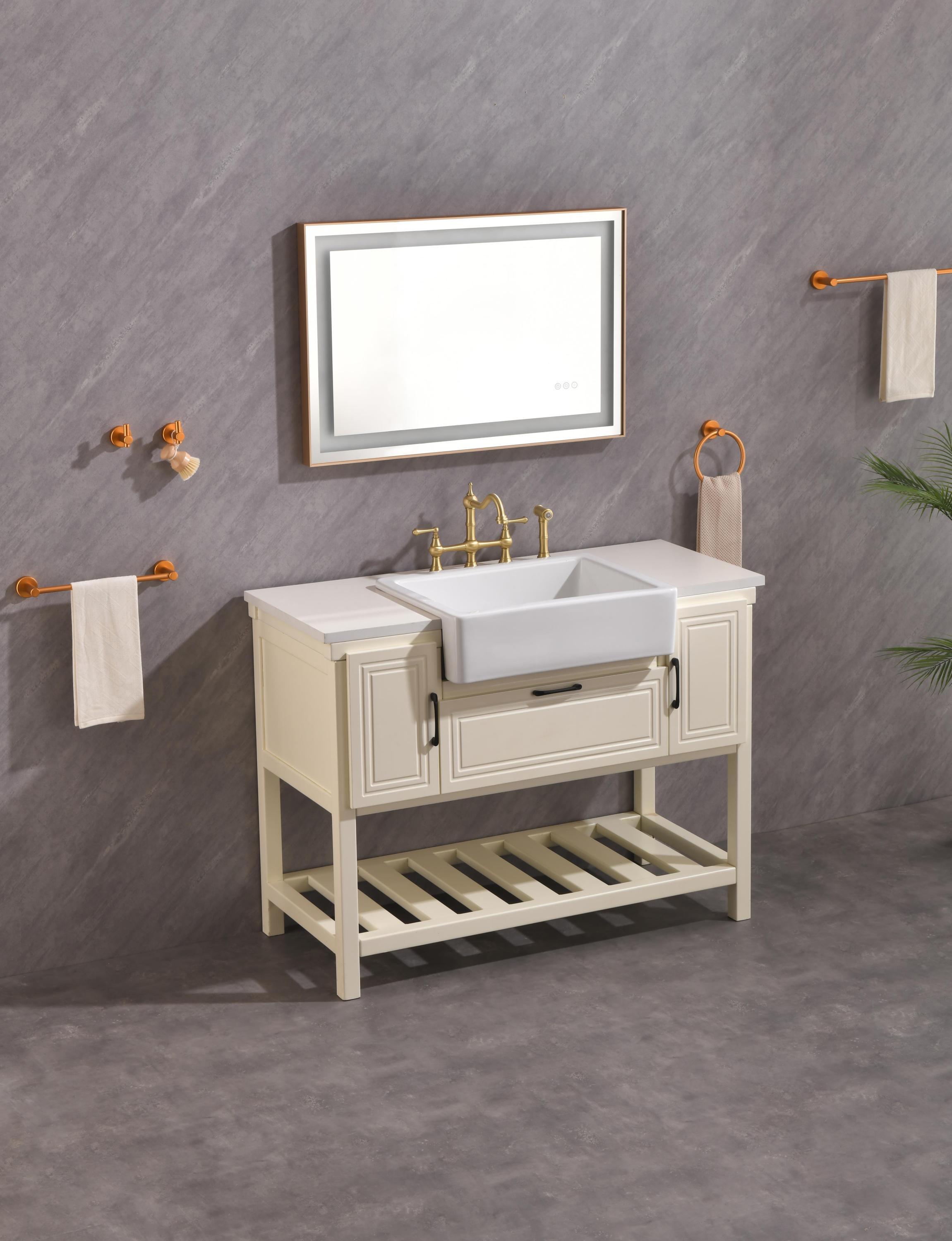 36*24 LED Lighted Bathroom Wall Mounted Mirror with High Lumen+Anti-Fog Separately Control