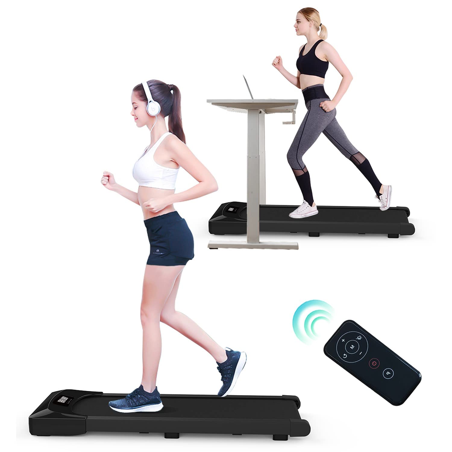 2 in 1 Under Desk Treadmill with Remote Control