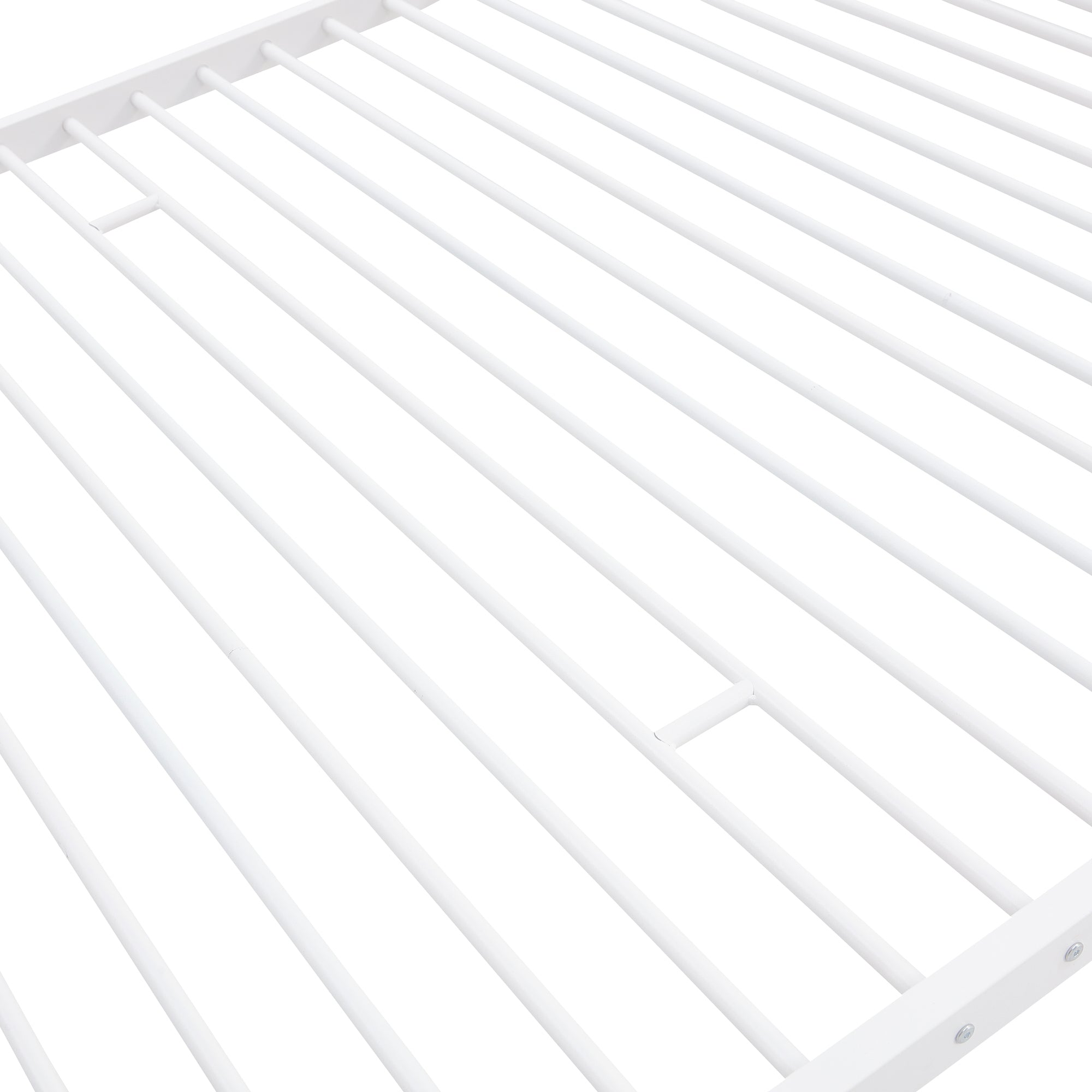 Full-Full-Full Metal Triple Bed with Built-in Ladder, Divided into Three Separate Beds,White(OLD SKU:LP000297AAK)