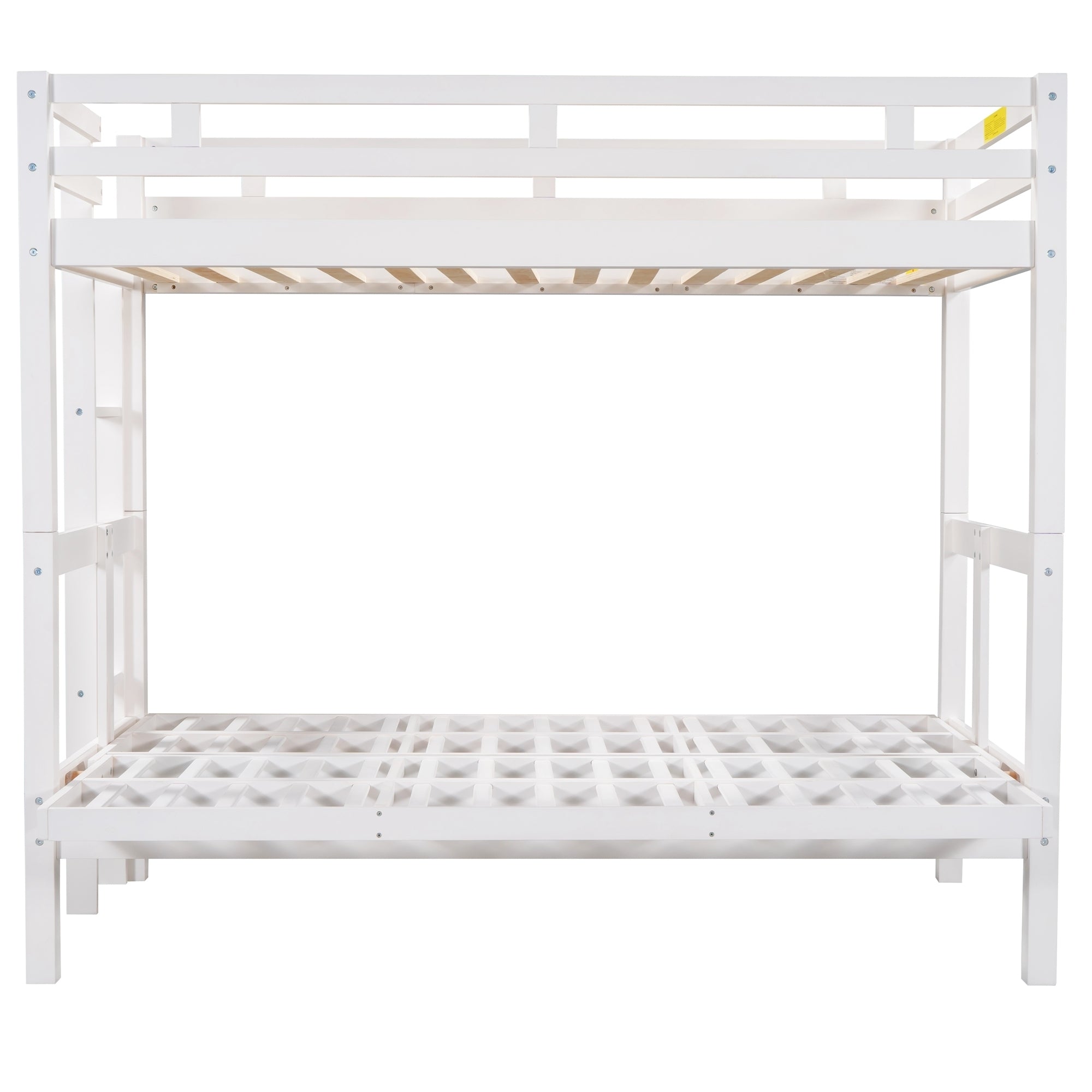 Twin over Full Bunk Bed,Down Bed can be Converted into Daybed,White