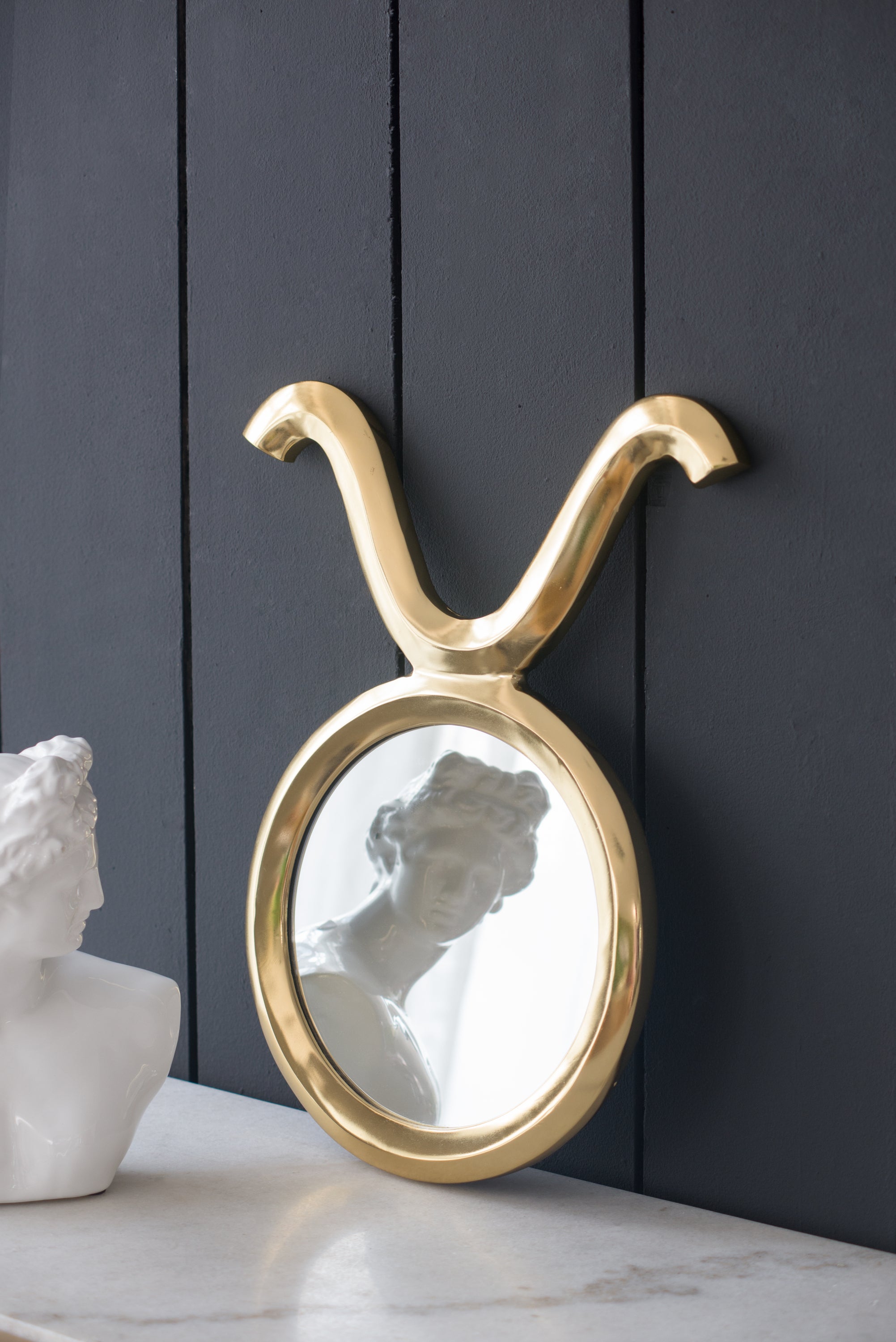 12.5" x 16" Modern Gold Round Mirror with Aluminum Frame, Wall Decor for Entryway Living Room Hallway