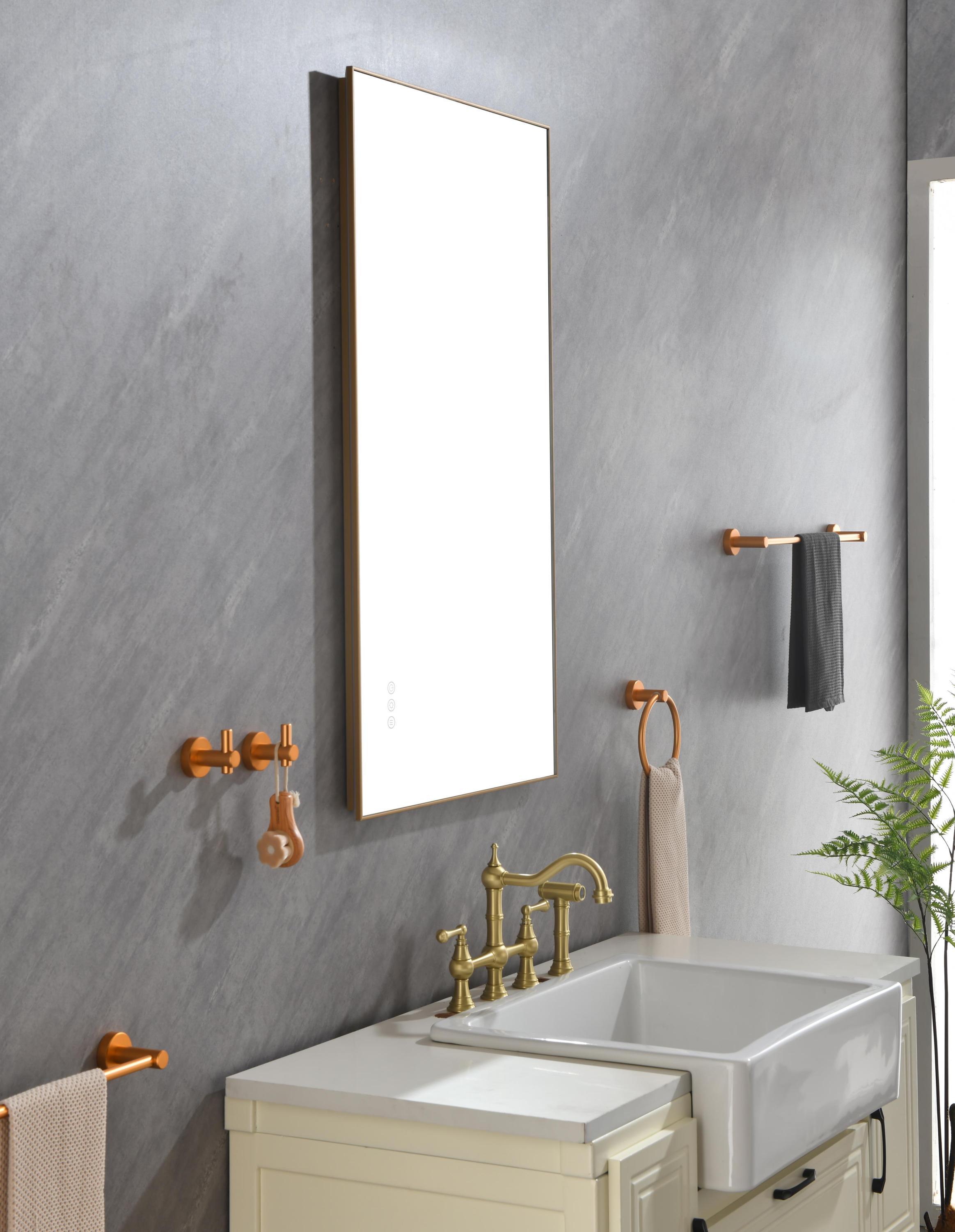 bathroom led mirror is multi-functional and each function is controlled by a smart touch button.