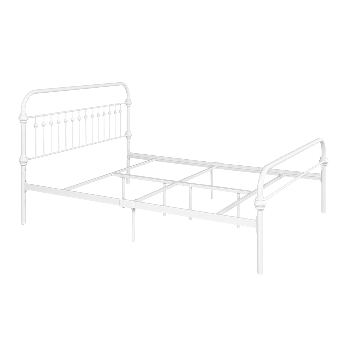 86.4" L X 59.6" W X 44"H Metal Bed Frame Queen Size Standerd Bed Frame - WHITE