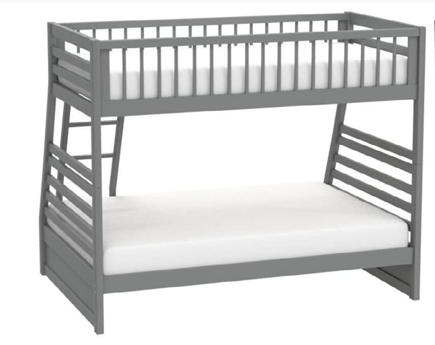Jason Bunk Bed (Twin/Full & Storage), Gray (1Set/2Ctn) 37840