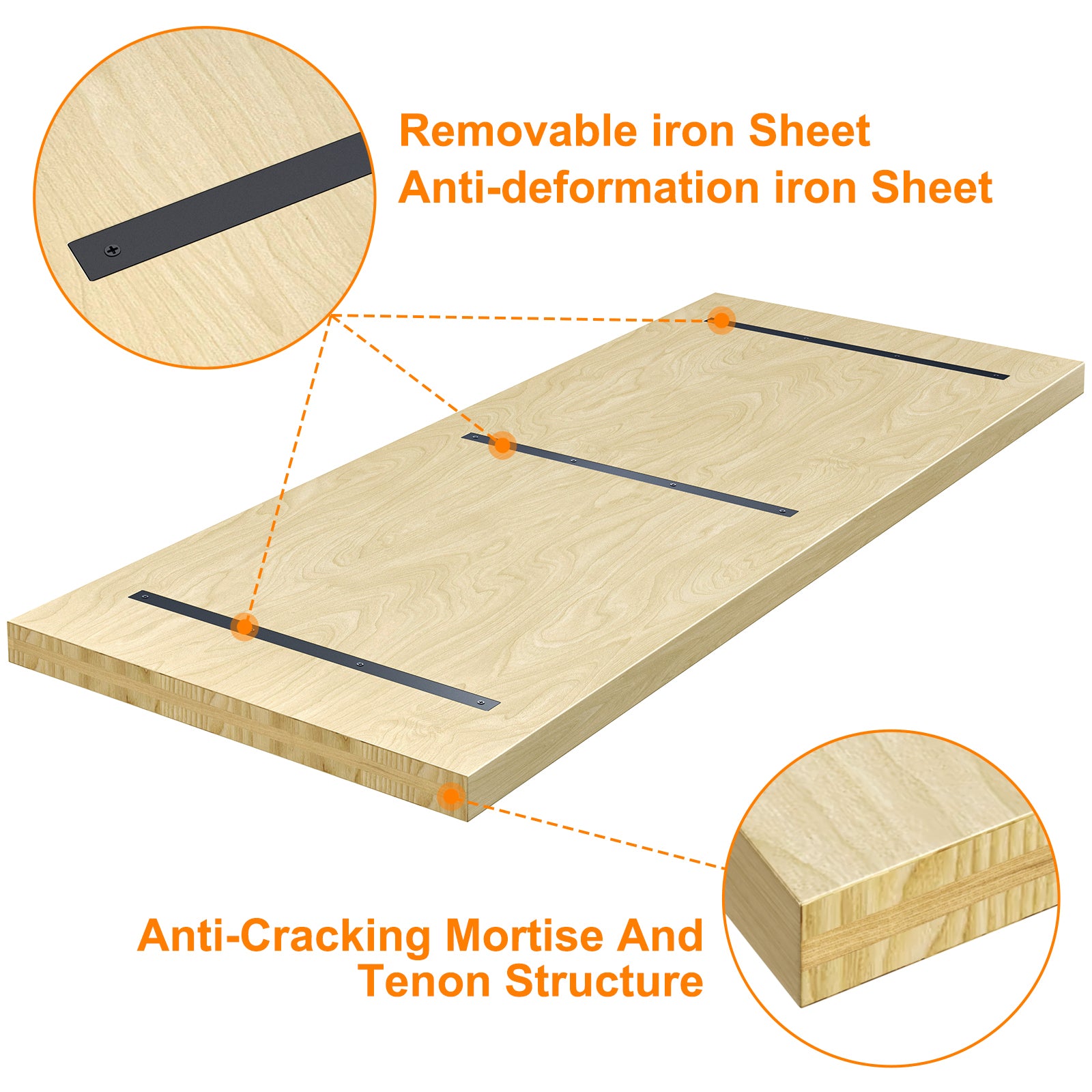 Solid Wood Rectangular Table Top