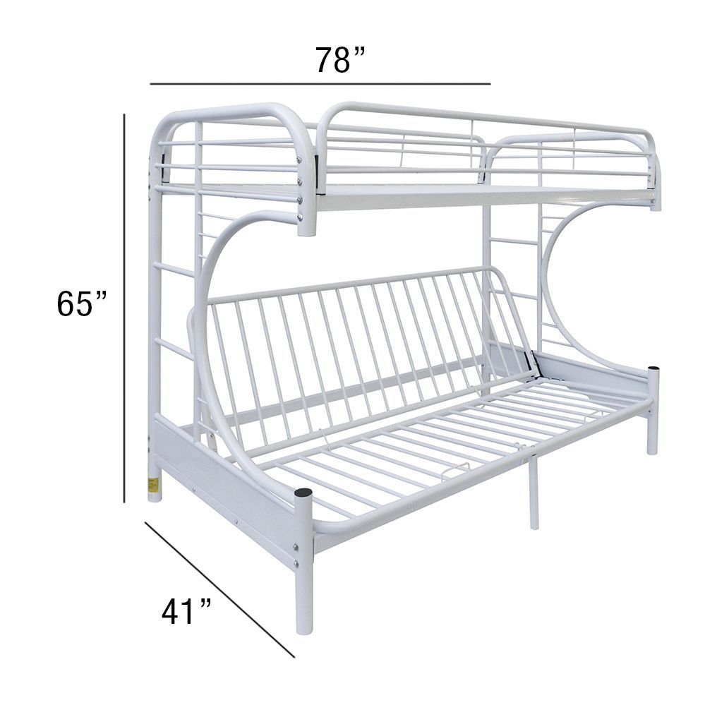 Eclipse Bunk Bed (Twin/Full/Futon) in White 02091WH