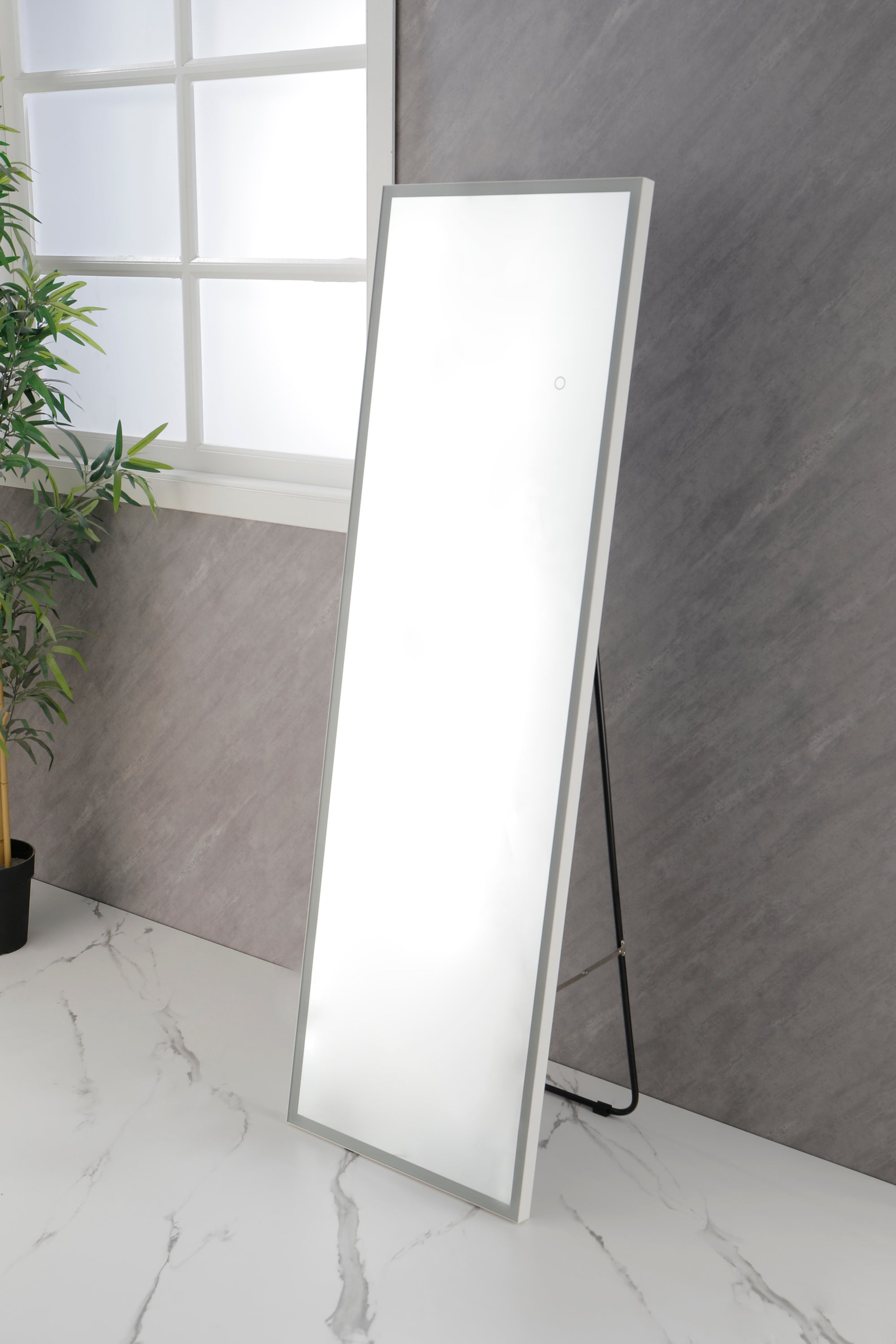 62*20 Full Length Mirror with LED Lights, Free Standing Tall Mirror, Lighted Floor Mirror, Wall Mounted Hanging Mirror, Full Body Mirror w/Dimming & 3 Color Lighting for Bedroom