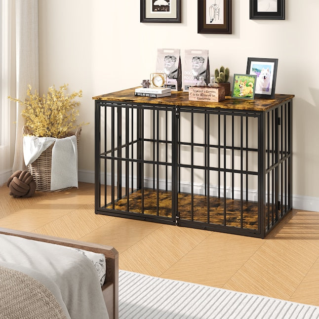40 inch Dog Crate Furniture Foldable No Assembly Dog Kennel Indoor Dog Crates for Medium Dogs 26-40 lb Decorative Side End Table
