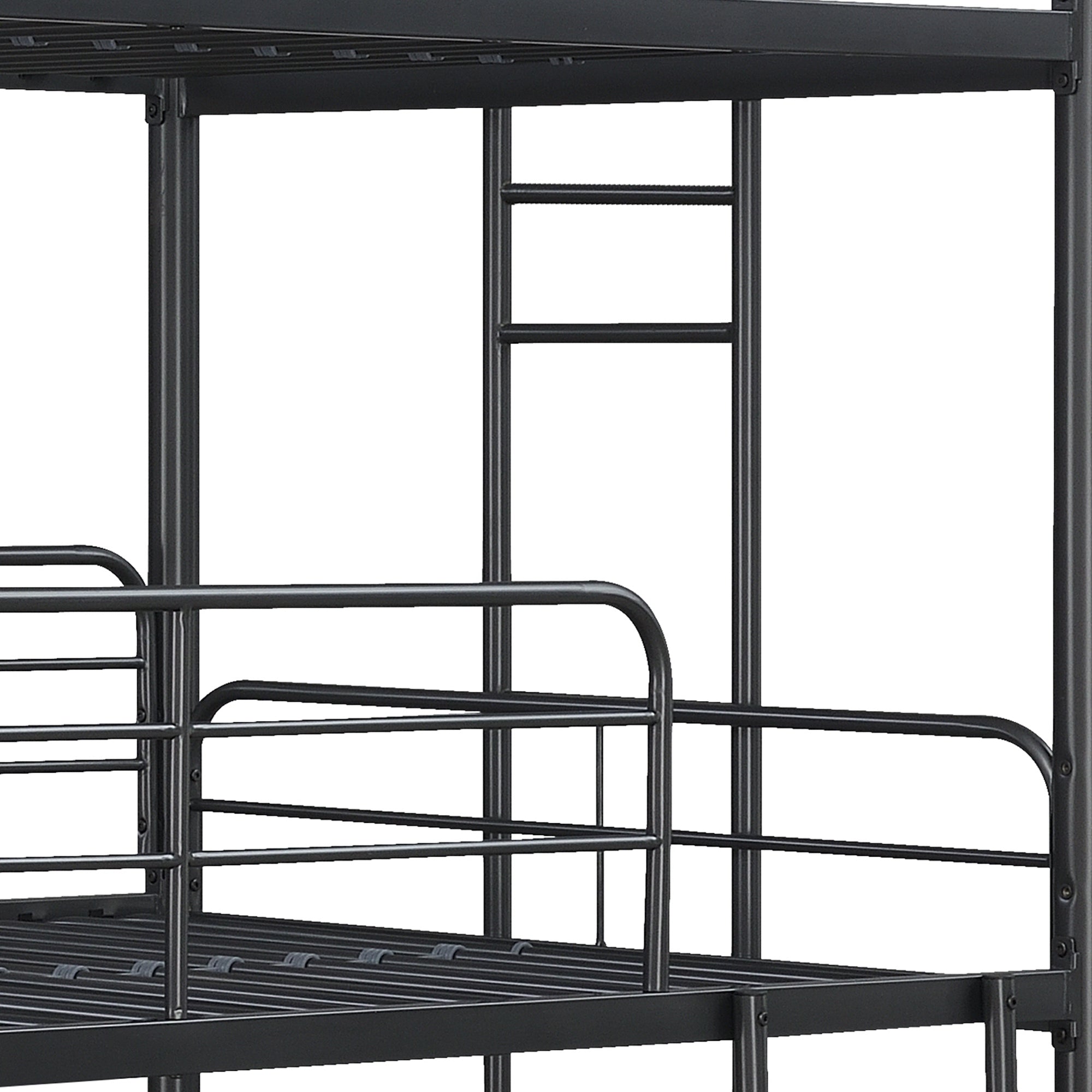 Furniture Triple Bunk Bed, Twin/Twin/Twin, black
