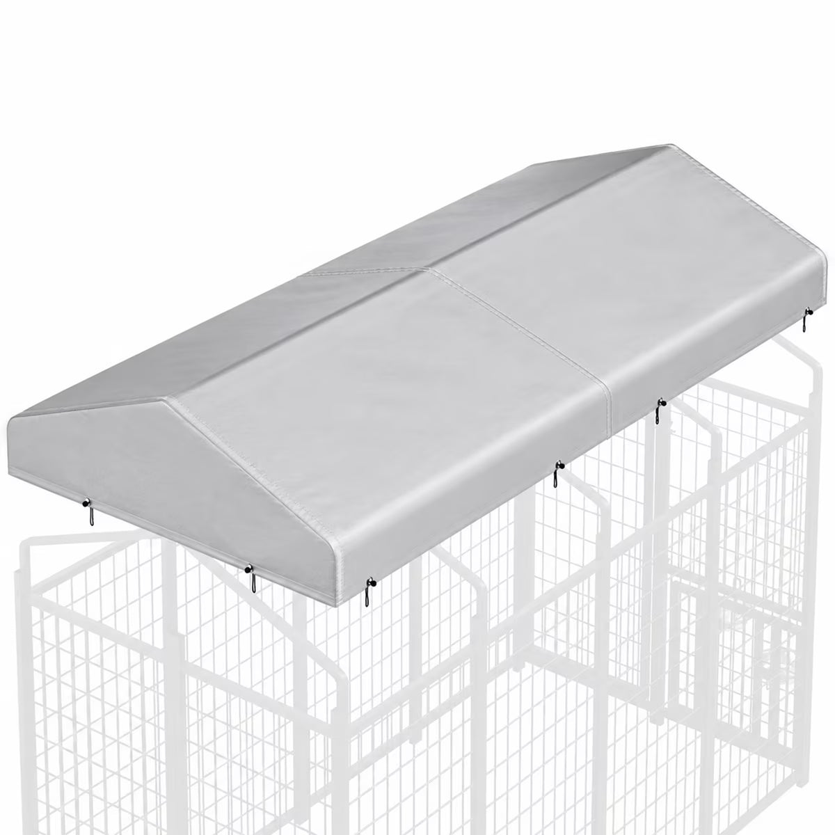 Outdoor Waterproof Canopy Replacement Part Roof Shade Cover Dog Kennel Accessory, Sliver, 4 x 8 x 1.5-in