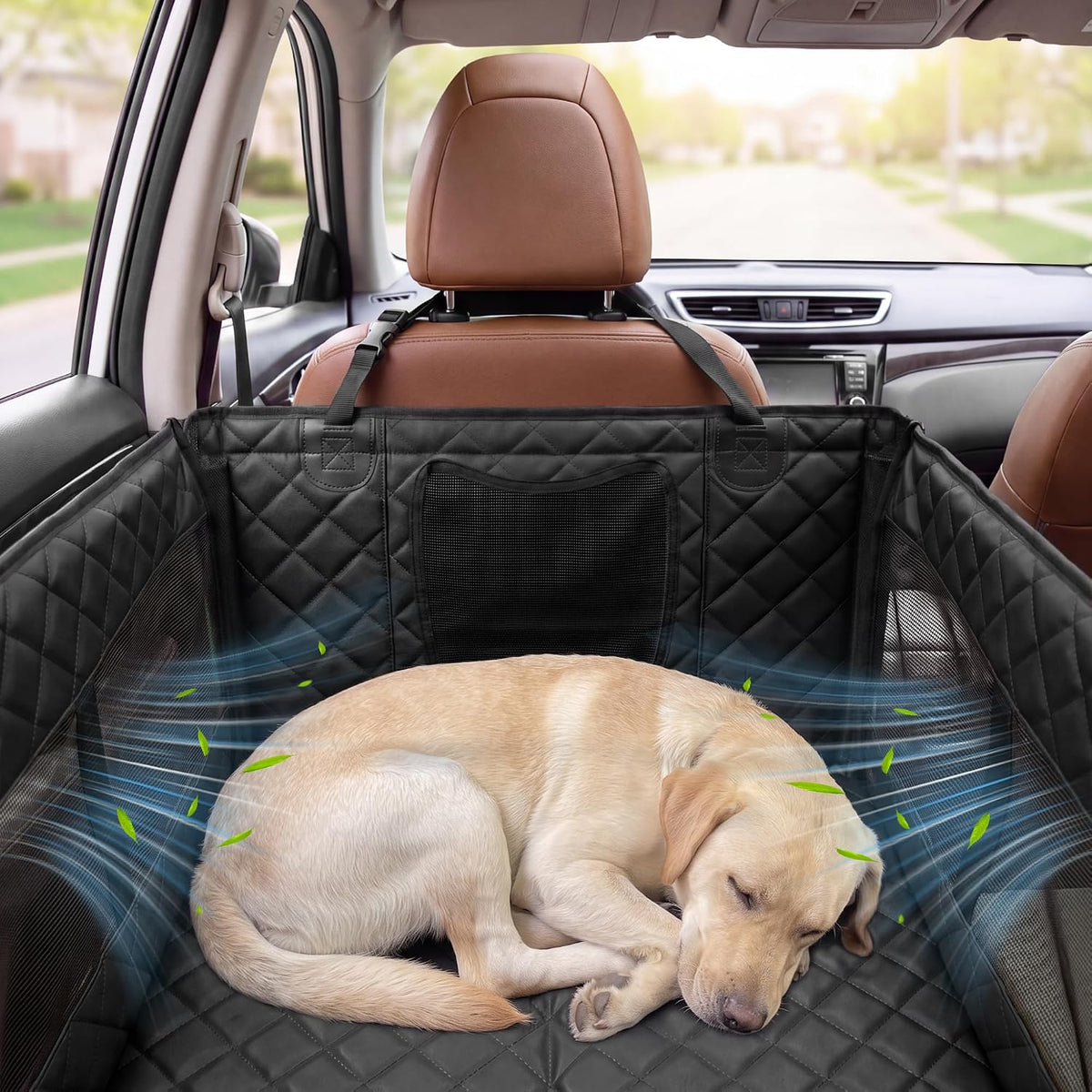 Black Dog Car Seat Extender, Hard Bottom Dog Hammock for Cars,SUV Large