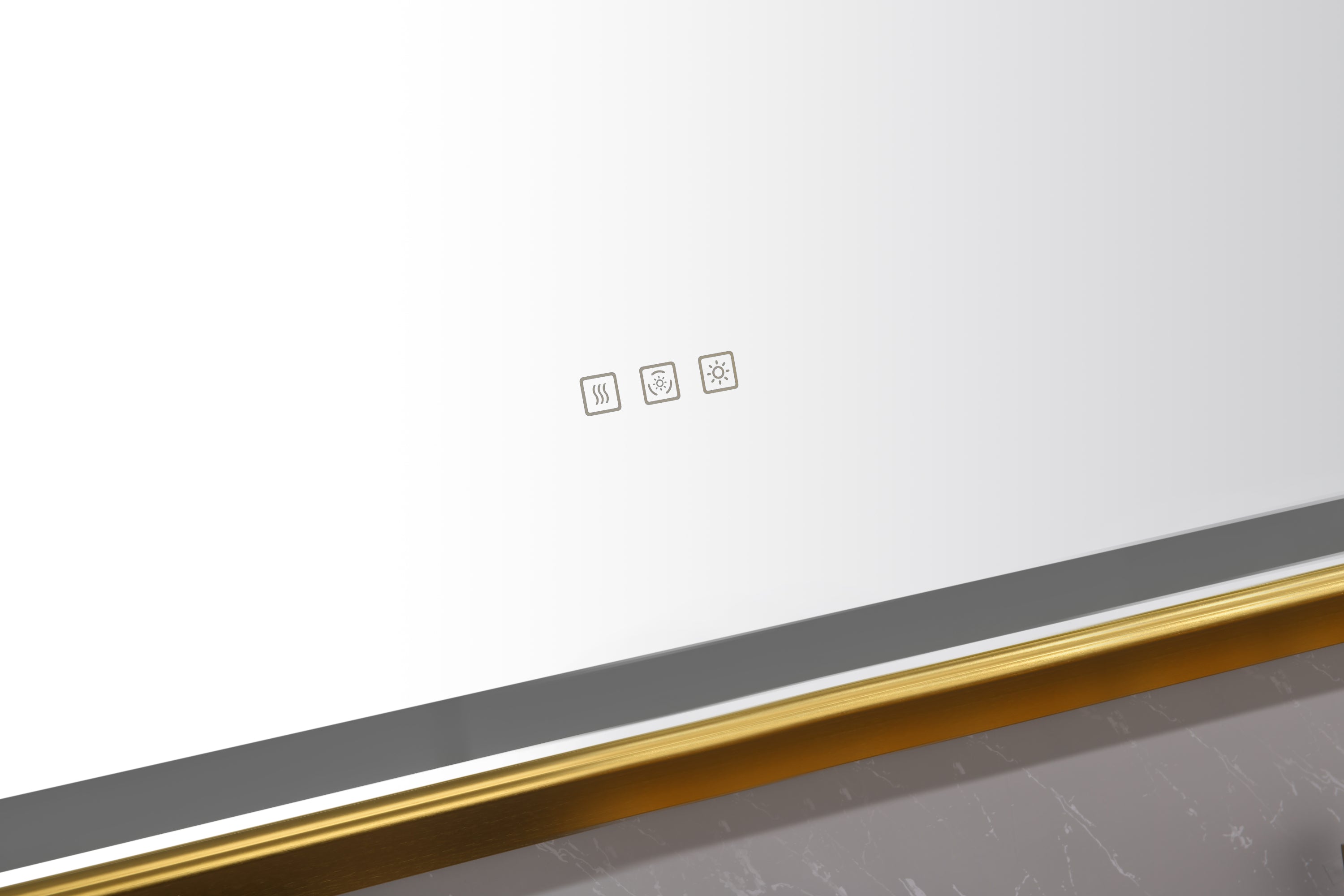 bathroom led mirror is multi-functional and each function is controlled by a smart touch button.