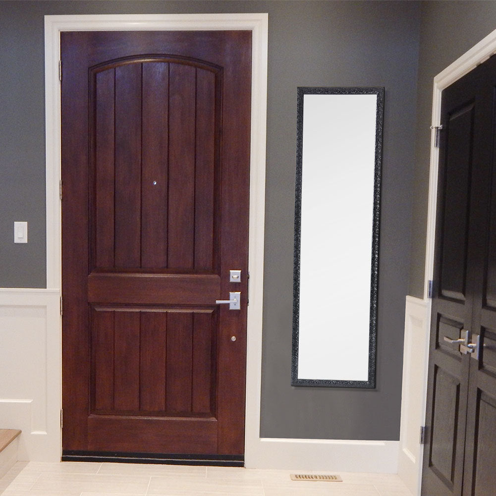 Full Length Mirror Wall Mirror Door Mirror Full Body Mirror Explosion-Proof Wall Mounted Hanging Mirror for Dorm with Rectangular Float Framed for Room Decor, 50"x 14", Black