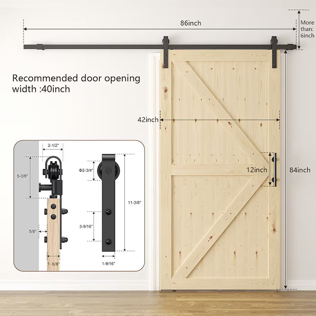 Sliding Barn Doors withHardware Kit Wood Unfinished Solid Pine Barn Doors with Track Kit