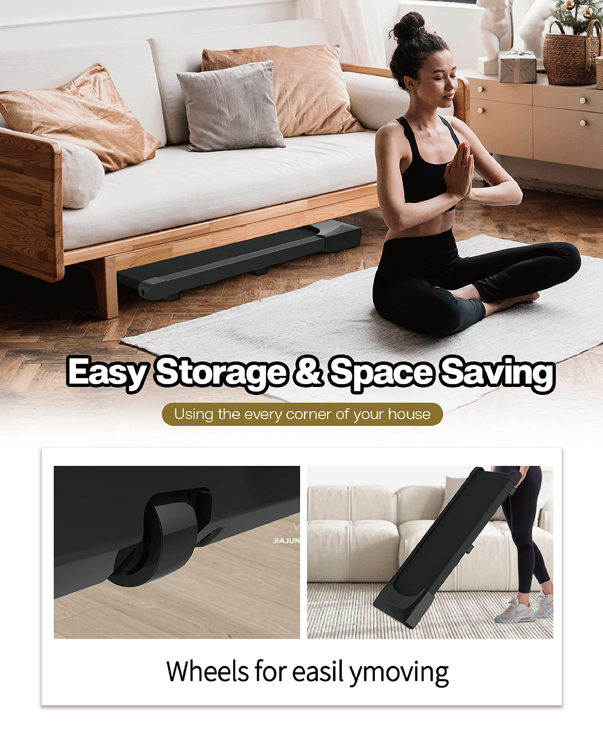 2 in 1 Under Desk Treadmill with Remote Control