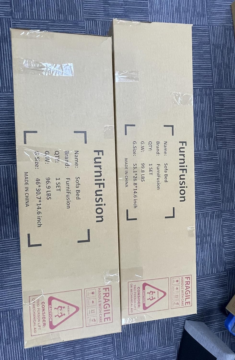 FurniFusion L-Shape Reversible Linen Fabric Sleeper Sectional Sofa with Storage Chaise