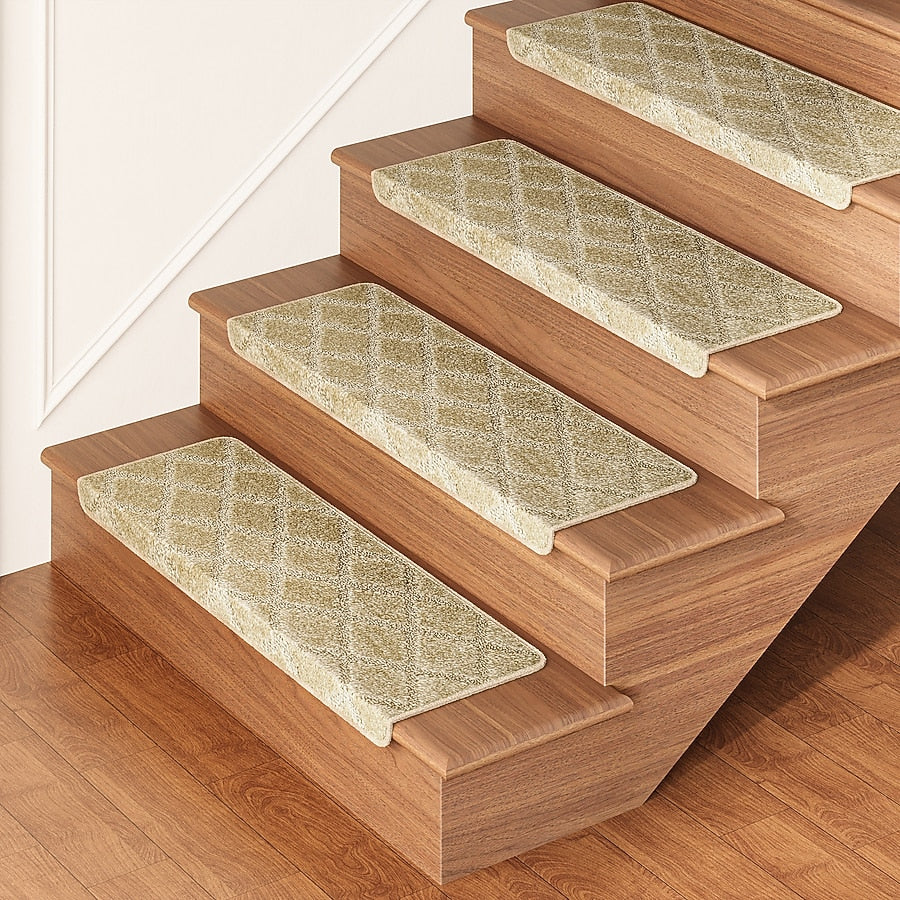 14 Pack Non Slip Stair Treads Cushioned Linen Rugs for Stairs Soft Durable Protection for Safe Slip-Free Steps
