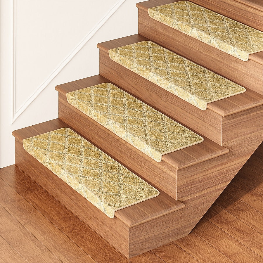 14 Pack Non Slip Stair Treads Cushioned Linen Rugs for Stairs Soft Durable Protection for Safe Slip-Free Steps