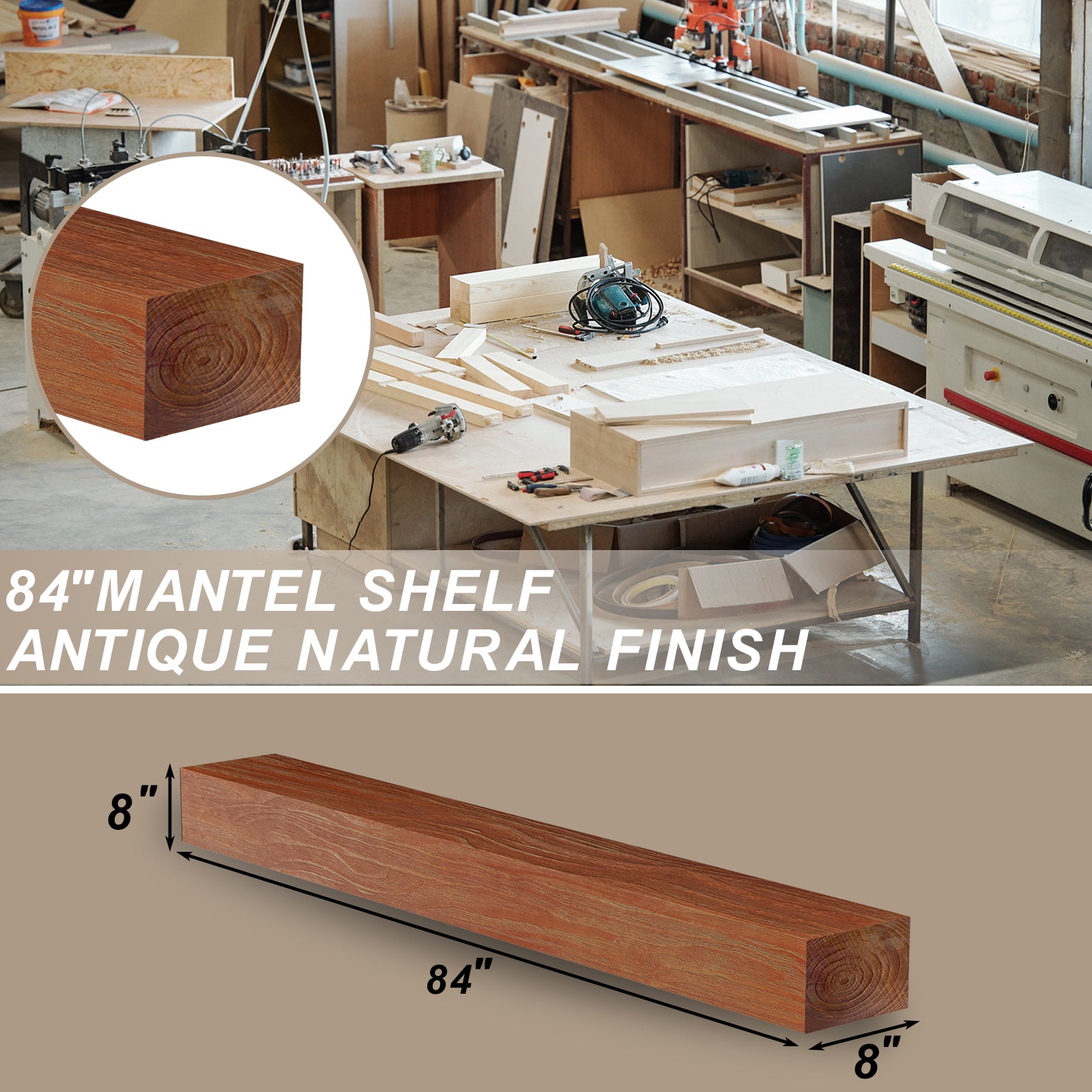 Donnan Solid Pine Wood Mantel