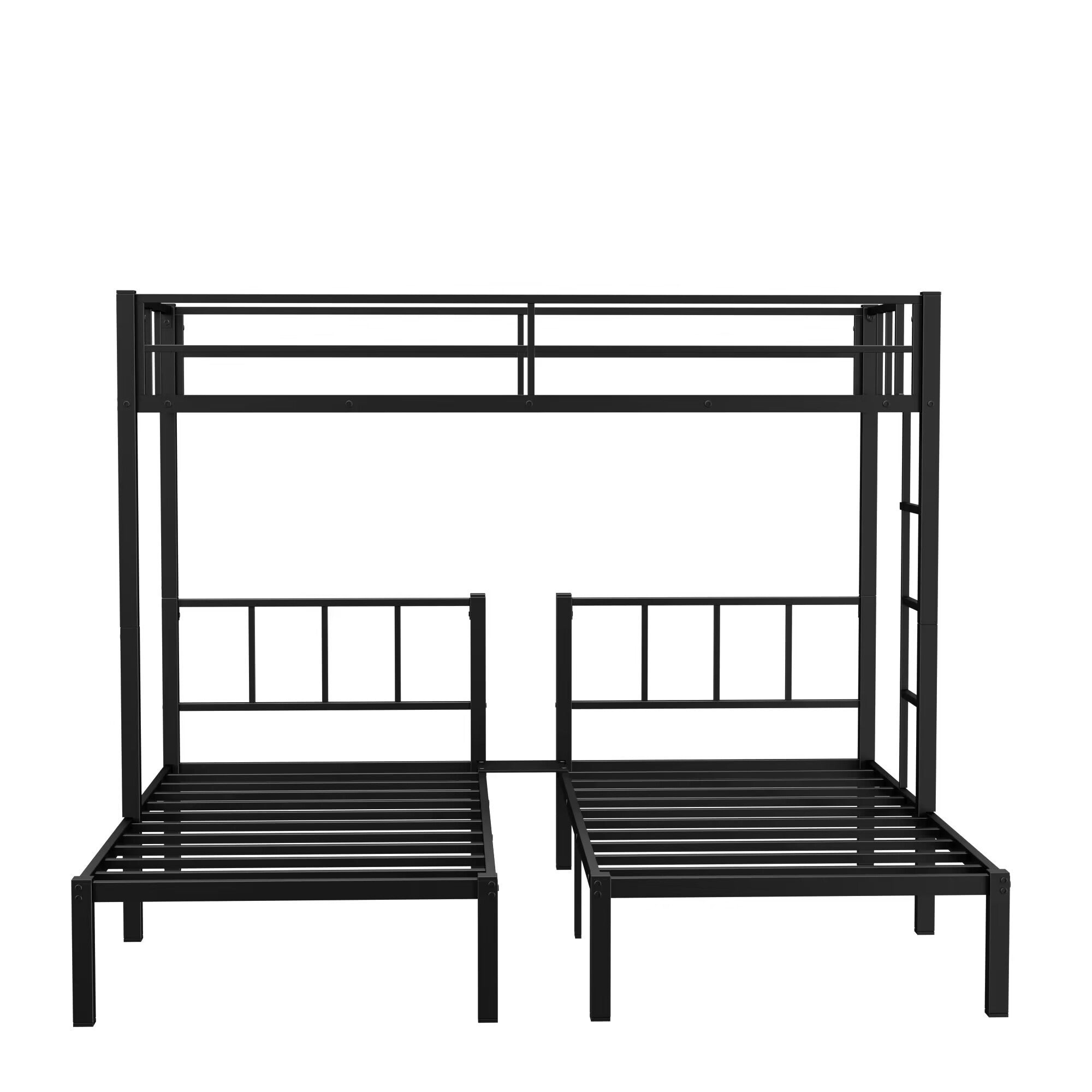Twin over Twin & Twin Bunk Beds for 3, Twin XL over Twin & Twin Bunk Bed Metal Triple Bunk Bed, Black(Pre-sale date: October 31st)