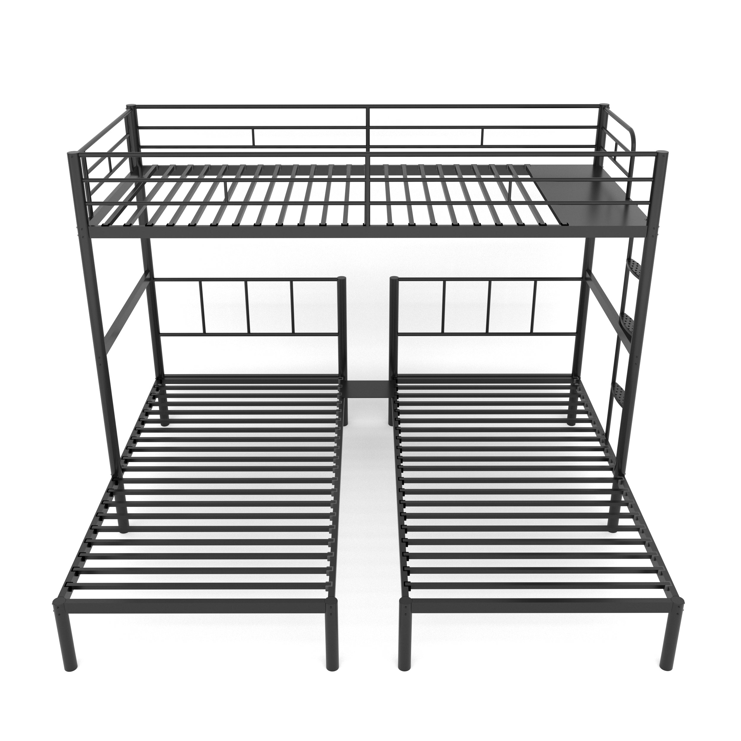 Metal Twin over Twin&Twin Triple Bed for Kids,Comfortable Rungs,CPC Certified,No Box Spring Needed,Heavy Duty,Easy to Assemble